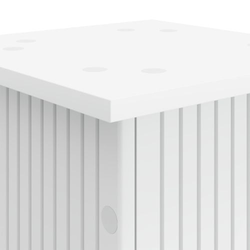 Стойка за растения Бяло 30,5 x 30 x 80,5 см Инженерна дървесина