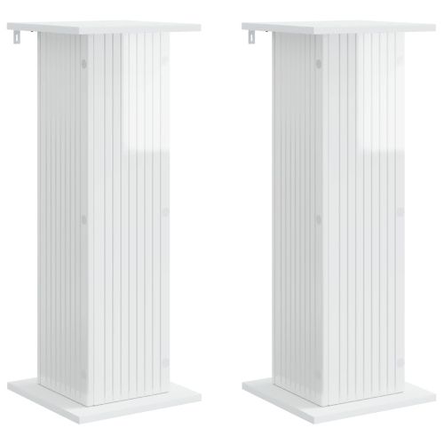 Стойка за растения 2 pcs Бял гланц 30,5 x 30 x 80,5 см