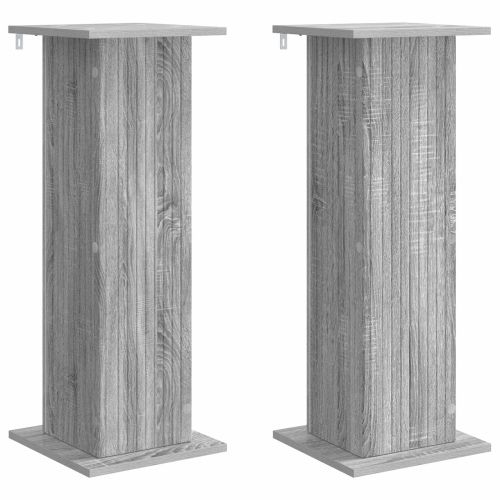 Стойка за растения 2 pcs Сива сонома 30,5 x 30 x 80,5 см