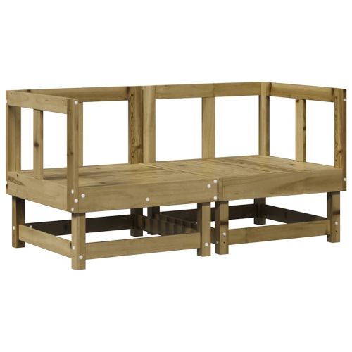 Ъглови дивани с възглавници 2 бр сиви импрегнирано борово дърво