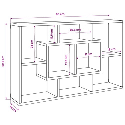Стенен рафт с рафт Черния дъб 85 x 16 x 52,5 см Инженерно дърво