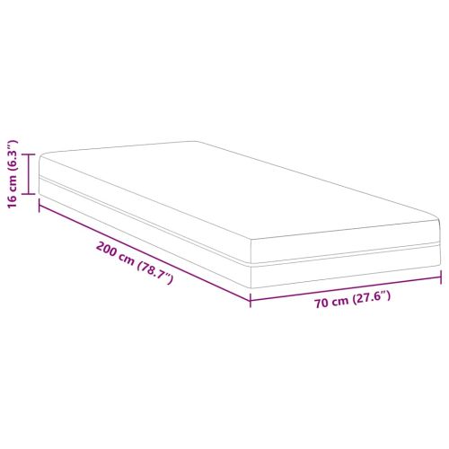 Матрак Бяло и сиво 70 x 200 cm Жакардова материя
