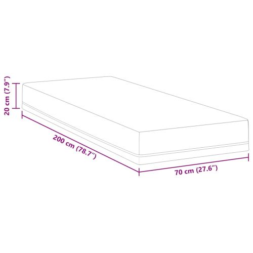 Матрак Бял и син 70 x 200 cm Жакардова материя