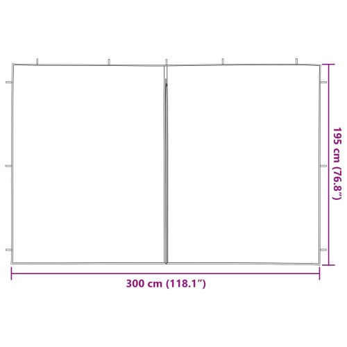 Стена на палатка за парти 2 pcs Червено 300 x 195 см