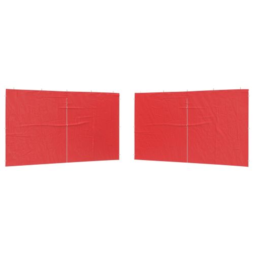 Стена на палатка за парти 2 pcs Червено 400 x 195 см