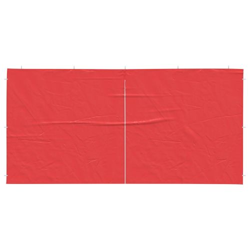 Стена на палатка за парти 2 pcs Червено 400 x 195 см
