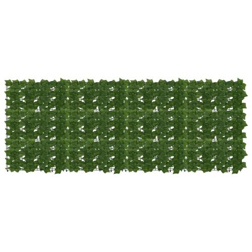 Завеса за балкон с листа Зелено 200 x 75 cm Полиестер и тъкан