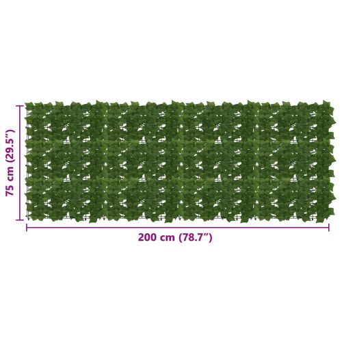 Завеса за балкон с листа Зелено 200 x 75 cm Полиестер и тъкан