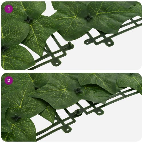 Завеса за балкон с листа Зелено 600 x 100 cm Полиестер и тъкан