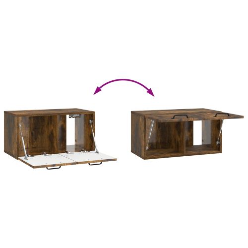 Стенно монтиран ТВ шкаф Опушен дъб 59,5 x 31 x 30 см