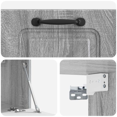 Стенно монтиран ТВ шкаф Сива сонома 59,5 x 31 x 30 см