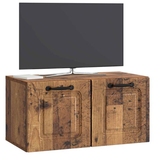 Стенно монтиран ТВ шкаф Старо дърво 59,5 x 31 x 30 см