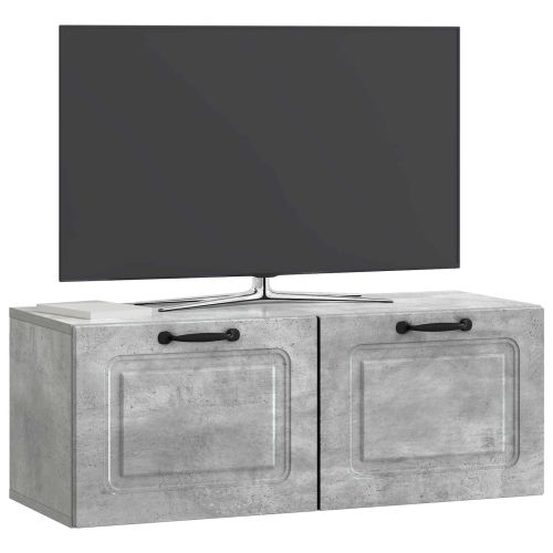 Стенно монтиран ТВ шкаф Бетонно сиво 78,5 x 31 x 30 см