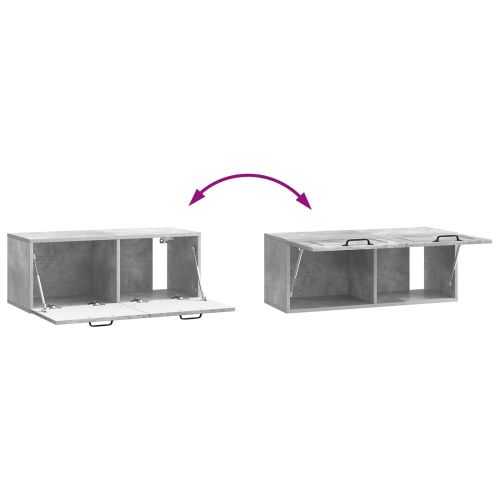 Стенно монтиран ТВ шкаф Бетонно сиво 78,5 x 31 x 30 см