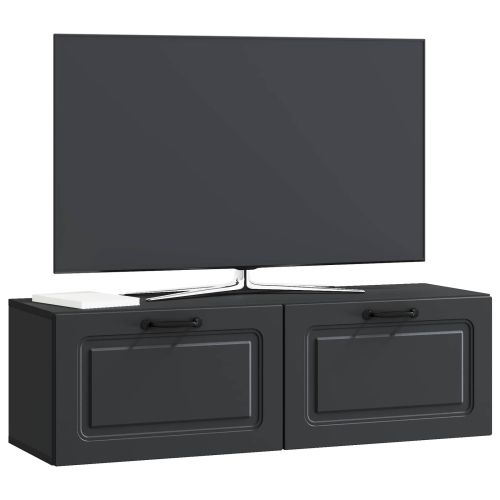 Стенно монтиран ТВ шкаф Черно 98 x 31 x 30 см