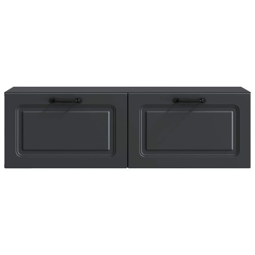 Стенно монтиран ТВ шкаф Черно 98 x 31 x 30 см