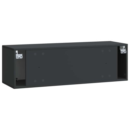 Стенно монтиран ТВ шкаф Черно 98 x 31 x 30 см