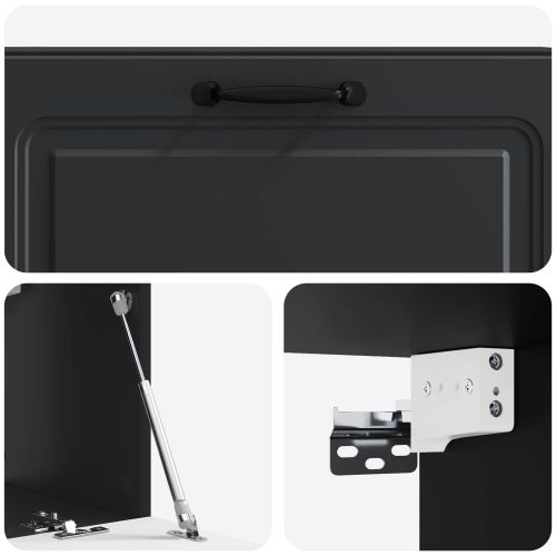 Стенно монтиран ТВ шкаф Черно 98 x 31 x 30 см