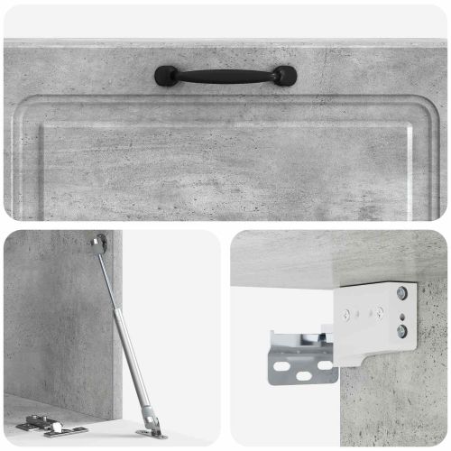 Стенно монтиран ТВ шкаф Бетонно сиво 98 x 31 x 30 см