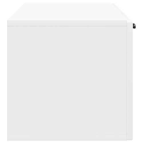 Стенно монтиран ТВ шкаф Бял гланц 98 x 31 x 30 см