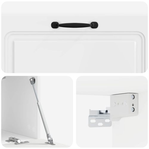 Стенно монтиран ТВ шкаф Бял гланц 98 x 31 x 30 см