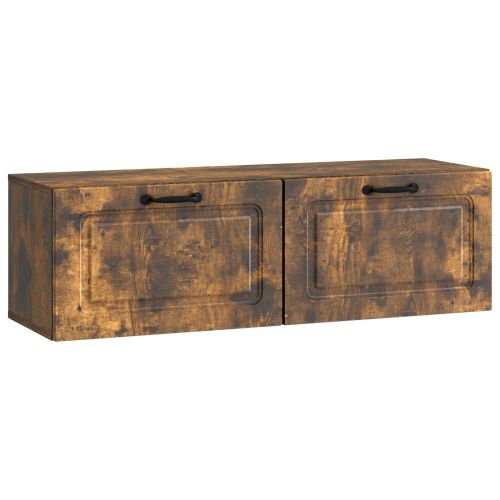 Стенно монтиран ТВ шкаф Опушен дъб 98 x 31 x 30 см