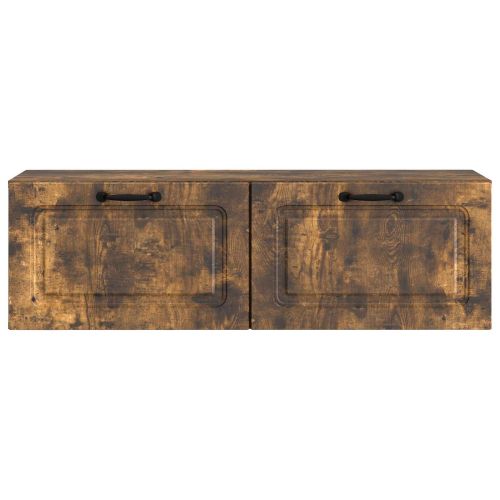 Стенно монтиран ТВ шкаф Опушен дъб 98 x 31 x 30 см