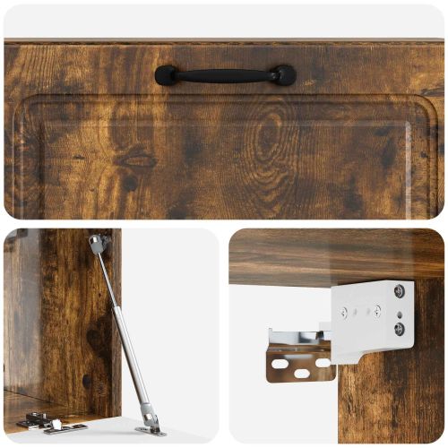 Стенно монтиран ТВ шкаф Опушен дъб 98 x 31 x 30 см