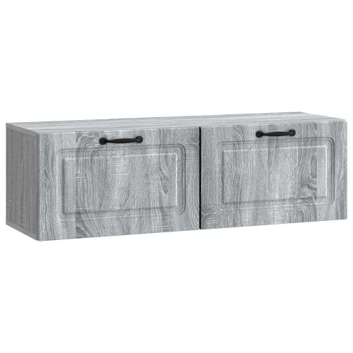Стенно монтиран ТВ шкаф Сива сонома 98 x 31 x 30 см