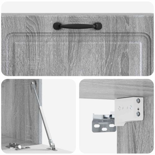 Стенно монтиран ТВ шкаф Сива сонома 98 x 31 x 30 см