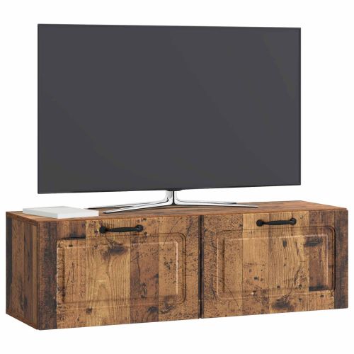 Стенно монтиран ТВ шкаф Старо дърво 98 x 31 x 30 см