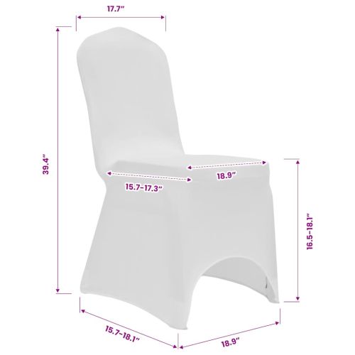 Покривни калъфи за столове, еластични, 4 бр, бели