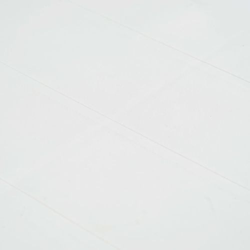 Външен трапезен комплект 7 части пластмаса бял ратанов вид