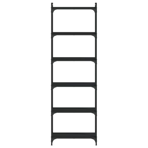 Библиотека 6 рафта черна 60x30x188 см инженерно дърво