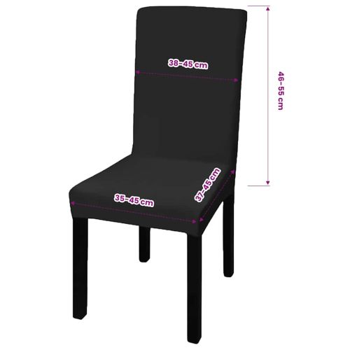 6 бр покривни еластични калъфи за столове, черни