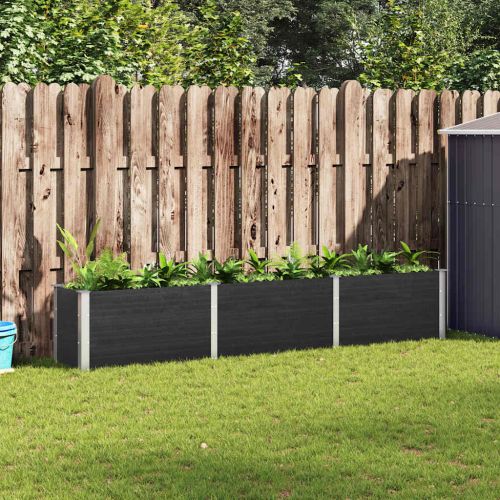 Градинска повдигната леха, 300x50x54 см, WPC, сива