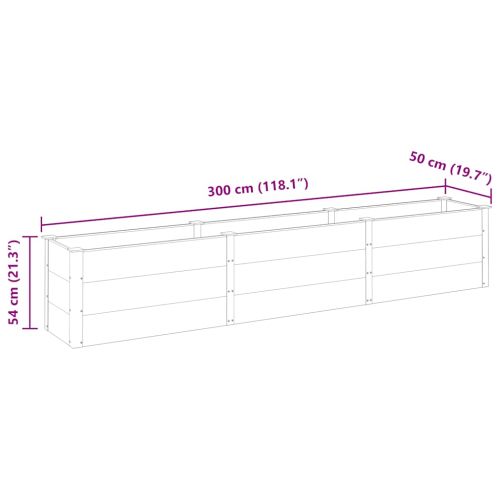 Градинска повдигната леха, 300x50x54 см, WPC, сива