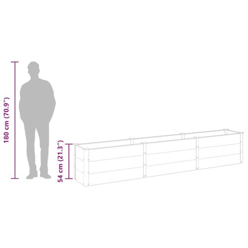 Градинска повдигната леха, 300x50x54 см, WPC, сива