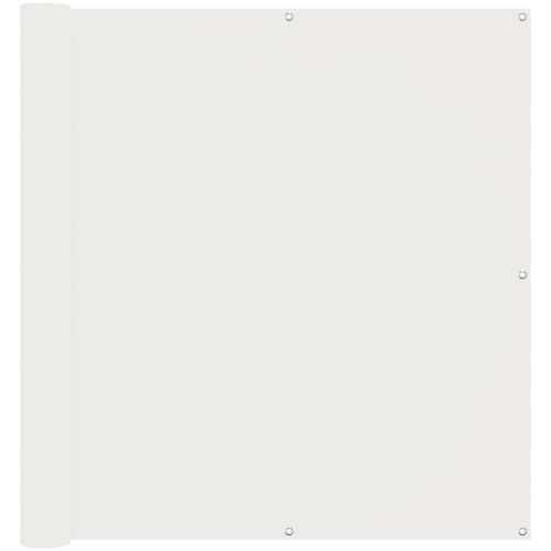 Балконен екран Бял 110 x 500 cm Оксфордска тъкан