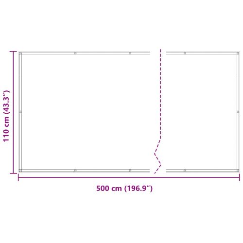 Балконен екран Бял 110 x 500 cm Оксфордска тъкан