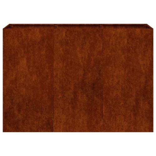 Кашпа, ръждива, 120x40x80 см, патинираща стомана