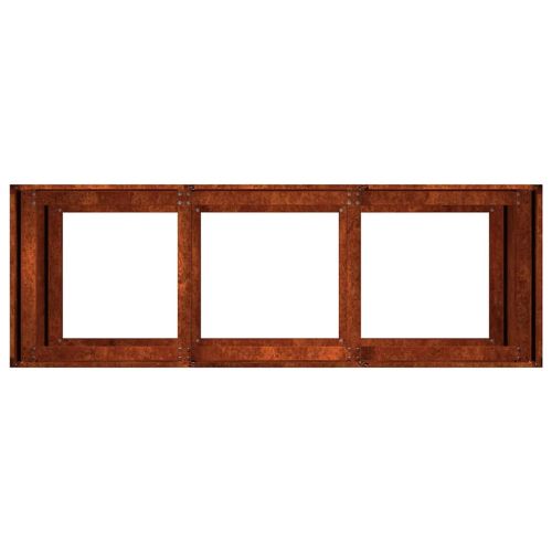 Кашпа, ръждива, 120x40x80 см, патинираща стомана