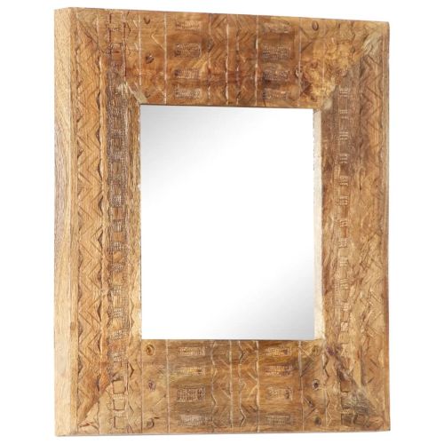 Ръчно резбовано огледало, 50x50x2,5 см, мангово дърво масив