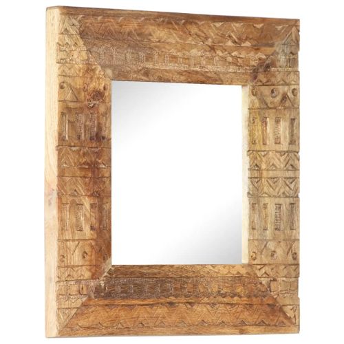 Ръчно резбовано огледало, 50x50x2,5 см, мангово дърво масив