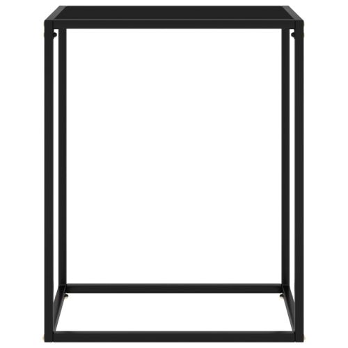 Конзолна маса, черна, 60x35x75 cм, закалено стъкло