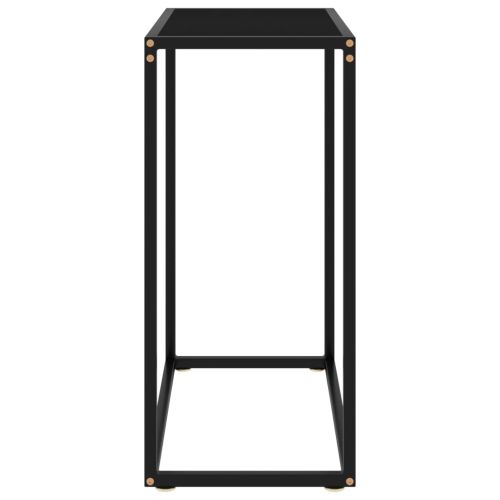 Конзолна маса, черна, 60x35x75 cм, закалено стъкло