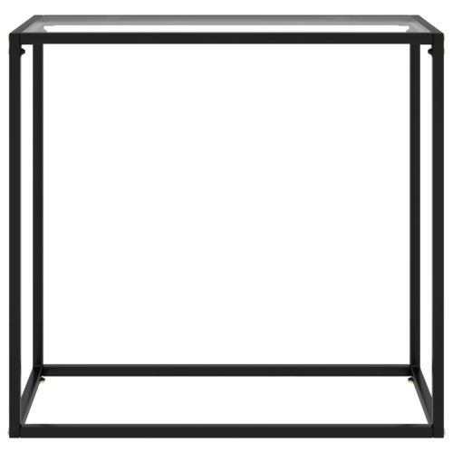 Конзолна маса, прозрачна, 80x35x75 cм, закалено стъкло