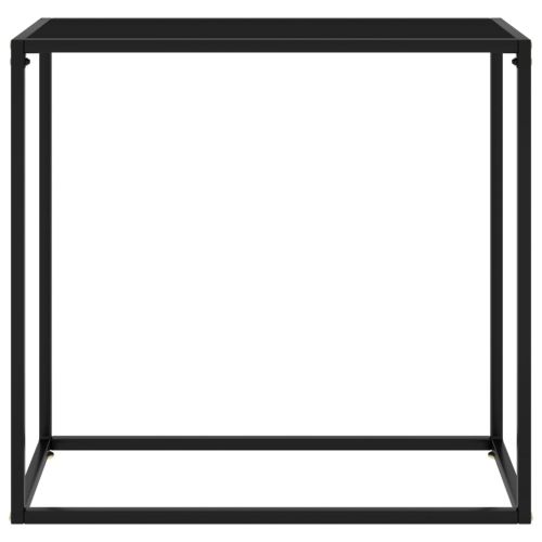 Конзолна маса, черна, 80x35x75 cм, закалено стъкло