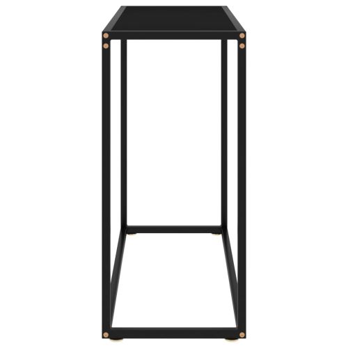 Конзолна маса, черна, 80x35x75 cм, закалено стъкло