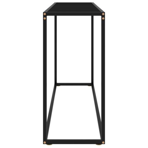 Конзолна маса, черна, 120x35x75 cм, закалено стъкло